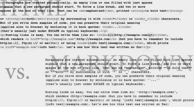HTML vs. Markdown